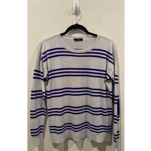 J. CREW Merino Wool Triple Stripe Elbow Patch Sweater